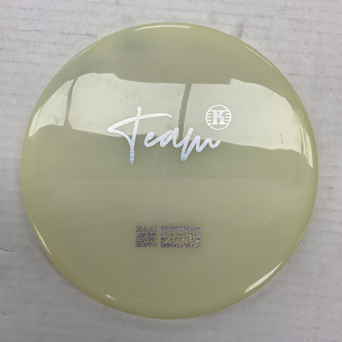 Vist Large View of Product Image Which is Used Kastaplast GLOW JARN Disc Golf Mid Range Clear 177g