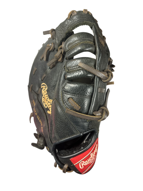 Vist Large View of Product Image Which is Used Rawlings HIGHLIGHT SERIES BB/SB First Base RH Throw Black 11 1/2"