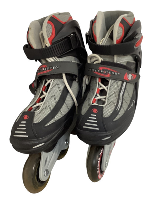 Vist Large View of Product Image Which is Used RollerDerby HYBRID Senior Aggressive Skates Red Senior 9