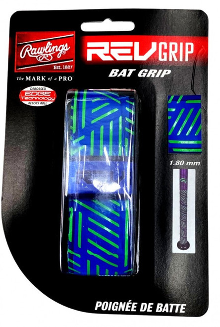 Vist Large View of Product Image Which is New Rawlings RevGrip Grn/Blu 1.8mm Bat Grip