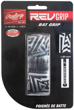 Vist Large View of Product Image Which is New Rawlings RevGrip Sil/Blk 1.8mm Bat Grip