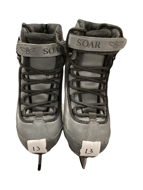 Vist Large View of Product Image Which is Used Riedell SPIRAL Boys Figure Skate Grey Youth 13.0