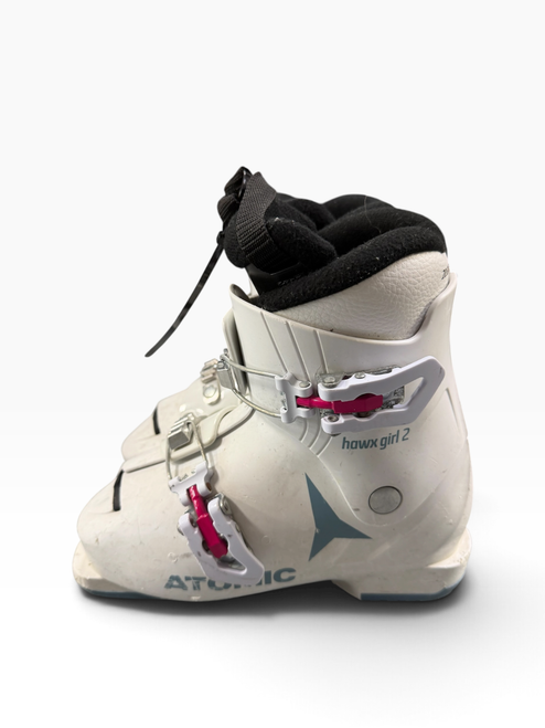 Vist Large View of Product Image Which is Used Atomic HAWX GIRL 2 Girls DH Ski Boot White 200 MP - Y13.5