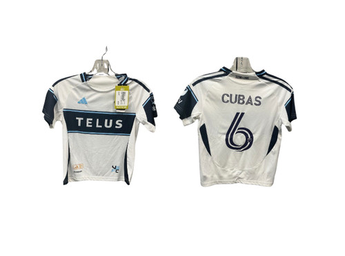 Vist Large View of Product Image Which is Used Adidas WHITECAPS JERSEY JUNIOR Soccer Top Yth White XS