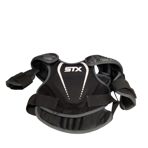 Vist Large View of Product Image Which is Used STX STALLION 100 SP Lacrosse Shoulder Pads Black XS