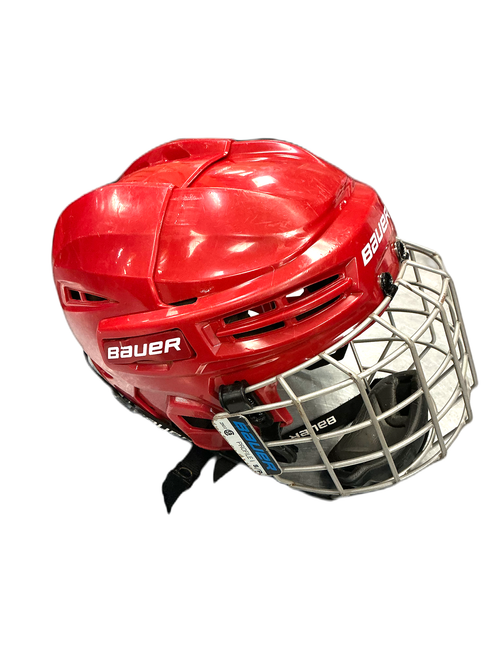 Vist Large View of Product Image Which is Used Bauer IMS 5.0 Helmet Cage Combo Red SM