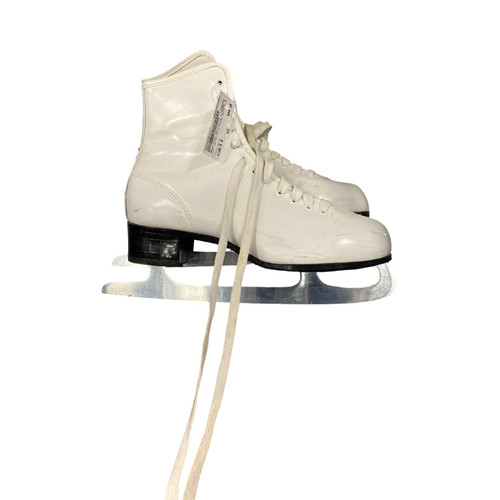 Vist Large View of Product Image Which is Used American Athletic FIGURE SKATE SZ 8 WomensFigure Skate White Senior 8