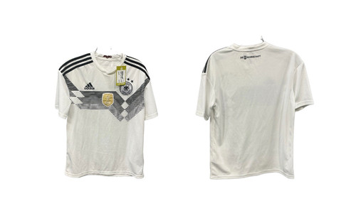 Vist Large View of Product Image Which is Used Adidas GERMANY FIFA JERSEY Soccer Top Yth White XL