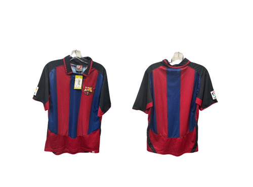 Vist Large View of Product Image Which is Used MacGregor BARCELONA RETRO Soccer Top Adt Black/Navy/Red SM