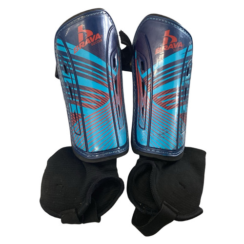 Vist Large View of Product Image Which is Used Brava Soccer Shin Guards Youth Navy Blue SM