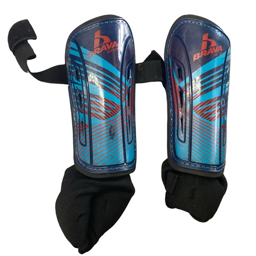 Vist Large View of Product Image Which is Used Brava Soccer Shin Guards Youth Navy Blue XS
