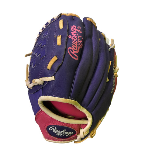 Vist Large View of Product Image Which is Used Rawlings HIGHLIGHT LH Throw Fastpitch Gloves Pink 10"