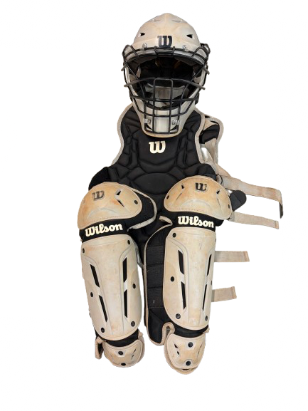 Vist Large View of Product Image Which is Used Wilson CATCHERS SET Catchers Helmet w/Mask Black MD