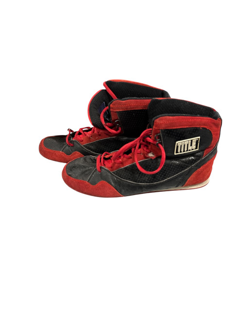 Vist Large View of Product Image Which is Used Title Boxing Shoes Black And Red Senior 11