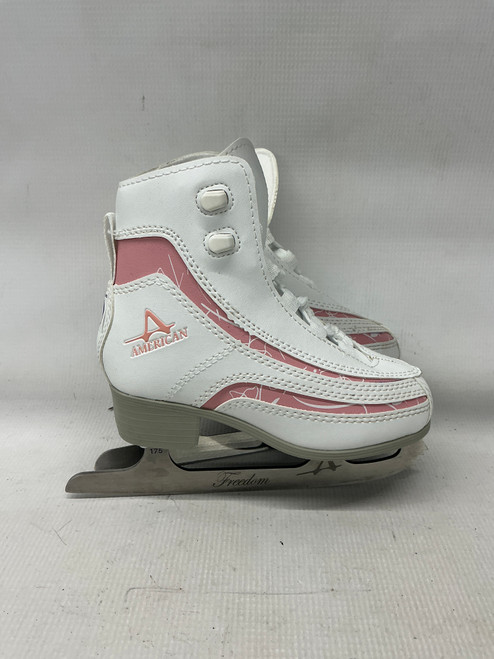 Vist Large View of Product Image Which is Used American Athletic 516 FIGURE SKATES Girls Figure Skate White Junior 02