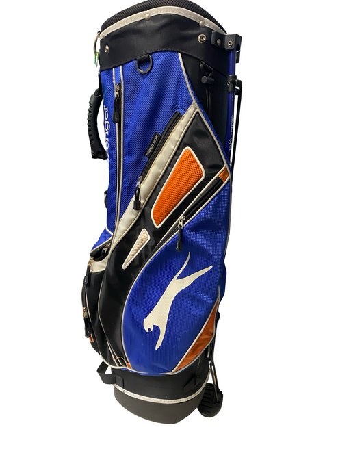 Vist Large View of Product Image Which is Used Slazenger BLUE AND ORANGE STAND BAG Mens Stand Bag Navy Blue