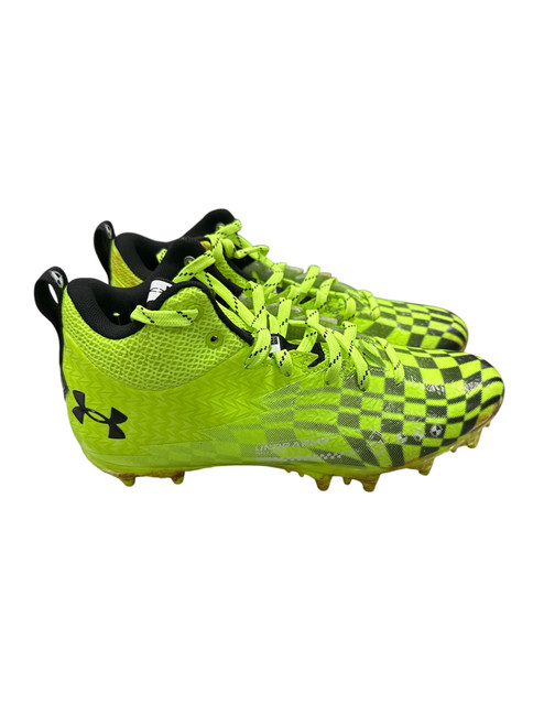 Vist Large View of Product Image Which is Used Under Armour Adult FB Cleats Green Senior 5.5