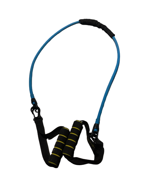 Vist Large View of Product Image Which is Used Golds Gym Resistance Tube Royal Blue Medium