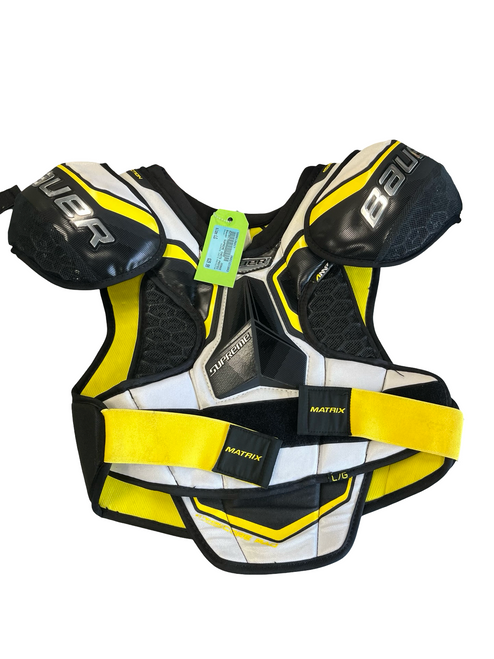 Vist Large View of Product Image Which is Used Bauer SUPREME CHETS PROTECTOR Senior Shoulder Pads LG