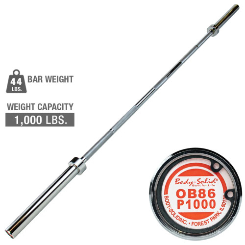 Vist Large View of Product Image Which is Body Solid 7' Olympic Premium Bar 1000LB #OB86P1000