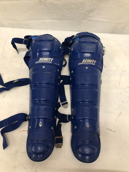Vist Large View of Product Image Which is Used Schutt SLG-10D Catchers Leg Guards Royal Blue Intermed