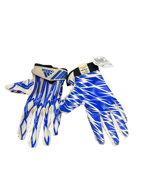 Vist Large View of Product Image Which is Used Adidas RECEIVER GLOVES AD MED FB Gloves Royal Blue And White MD