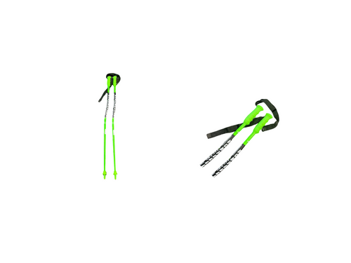 Vist Large View of Product Image Which is Used SUPER G JR Boys DH Ski Pole Black And Neon Green 100 cm / 40 in