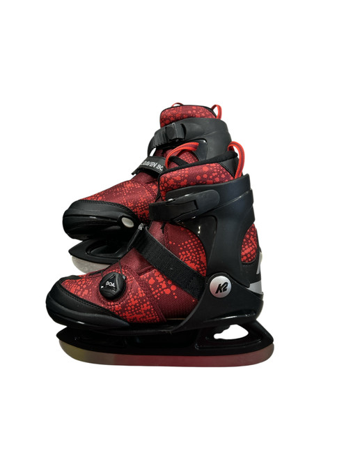 Vist Large View of Product Image Which is Used K2 RINK RAVEN BOA ADJ SKATES Boys Softboot Skate Black And Red Adjustable