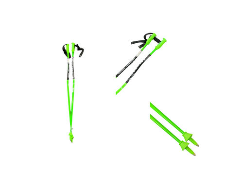 Vist Large View of Product Image Which is Used SUPER G JR Boys DH Ski Pole Black And Neon Green 105 cm / 42 in