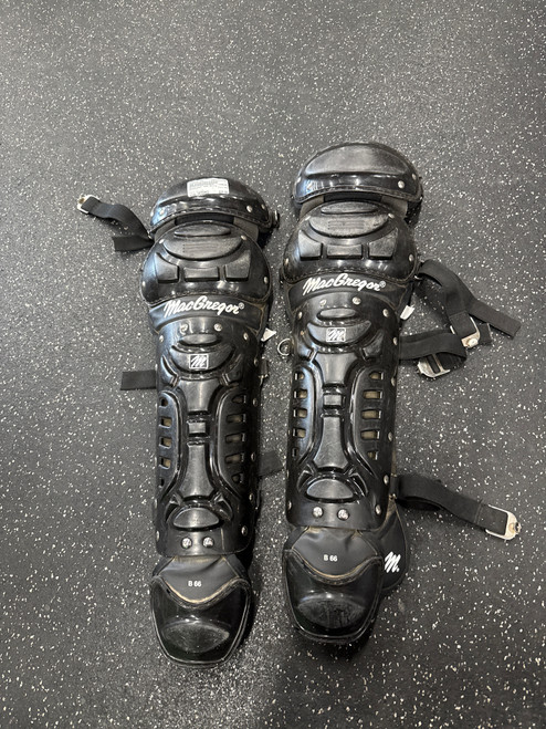 Vist Large View of Product Image Which is Used MacGregor B66 Catchers Leg Guards Black Intermed