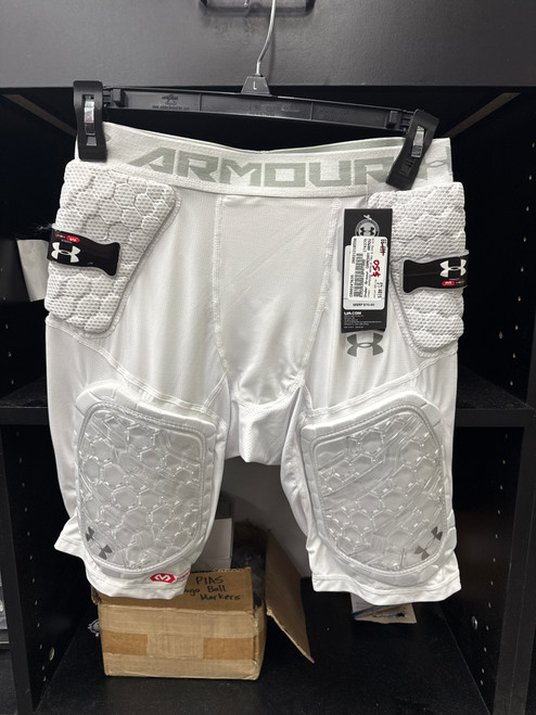 Vist Large View of Product Image Which is New Under Armour GAMEDAY ARMOUR PRO 5-PAD GIRDLE FB Girdles White LG
