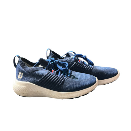 Vist Large View of Product Image Which is Used Foot Joy Jr Golf Shoes Navy Blue Junior 04