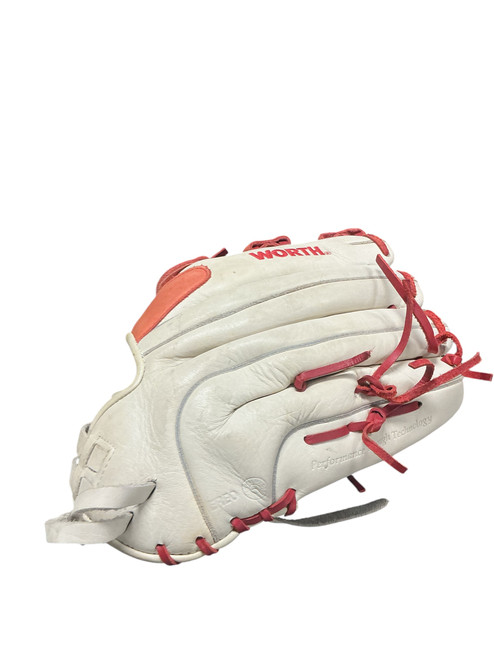 Vist Large View of Product Image Which is Used Worth LIBERTY BB/SB Glove LH Throw White And Red 13"