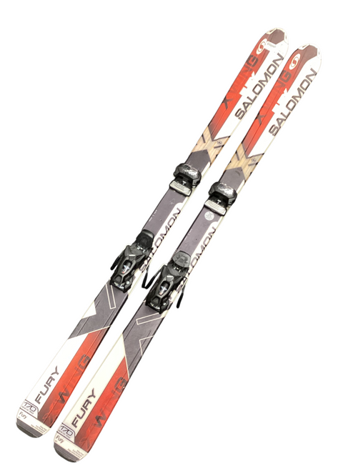 Vist Large View of Product Image Which is Used Salomon FURY Mens Downhill Ski/Binding Red 170 cm