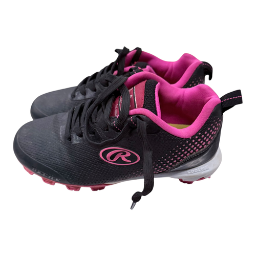 Vist Large View of Product Image Which is Used Rawlings TUFF FLEX BB/SB Cleats Black Youth 12.0