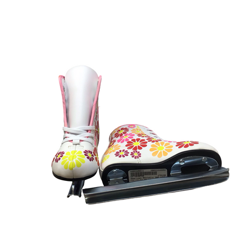 Vist Large View of Product Image Which is Used American Athletic 380 GIRLS FLOWER POWER Girls Figure Skate White Youth 09.0