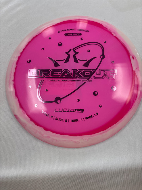 Vist Large View of Product Image Which is Used Dynamic Discs ORBIT LUCID ICE BREAKOUT Disc Golf Driver Pink