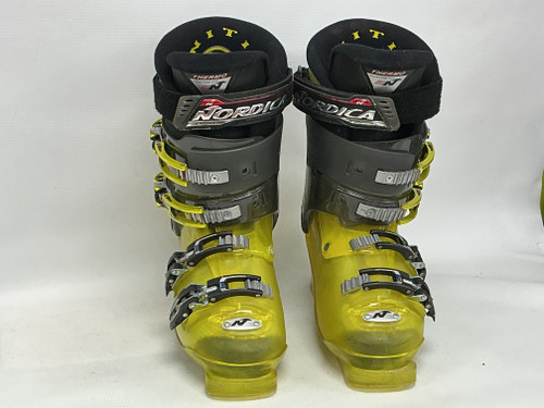 Vist Large View of Product Image Which is Used Nordica SUPERCHARGER Mens DH Ski Boot Yellow 265 MP - M08.5 - W09.5