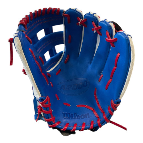 Vist Large View of Product Image Which is Used Wilson A2000 FP1712 BB/SB Glove RH Throw Royal Blue 12"