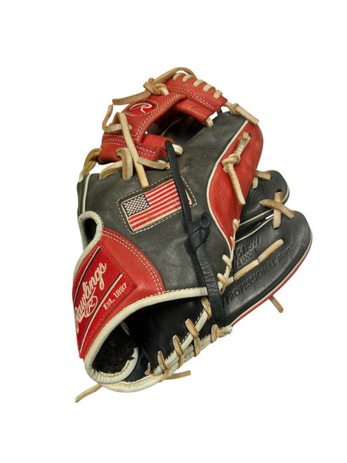 Vist Large View of Product Image Which is Used Rawlings GG ELITE BB/SB Glove RH Throw Black 11 1/2"