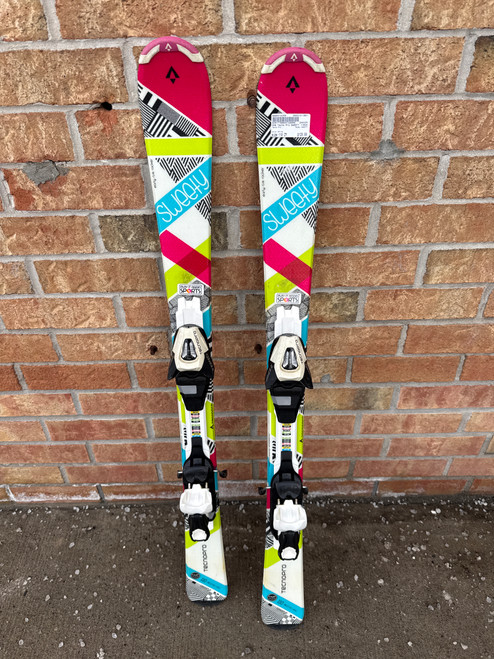 Vist Large View of Product Image Which is Used Tecno Pro SWEETY Girls DH Ski/Binding White 110 cm