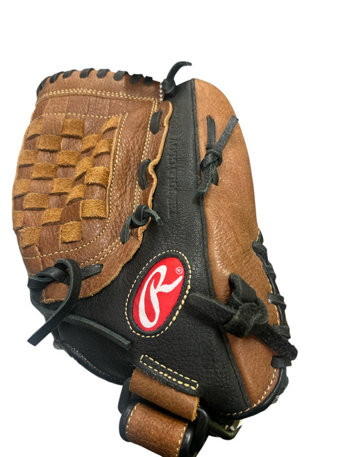 Vist Large View of Product Image Which is Used Rawlings RBG36BTIT BB/SB Glove RH Throw Brown And Black 12 1/2"