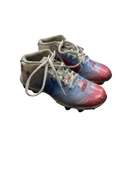 Vist Large View of Product Image Which is Used Under Armour Jr FB Cleats White Junior 04