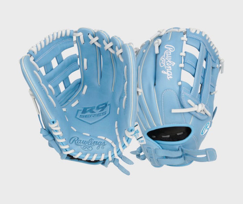 Vist Large View of Product Image Which is New R9 SERIES COLUMBIA BLUE 12IN SOFTBALL GLOVE