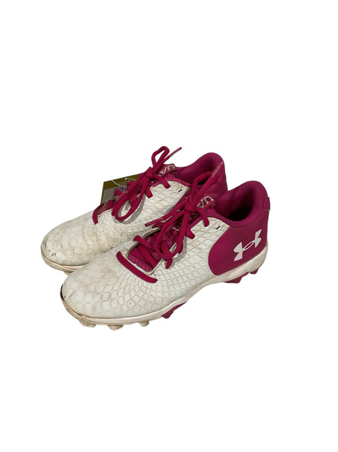Vist Large View of Product Image Which is Used Under Armour UA BB/SB Cleats White Junior 03