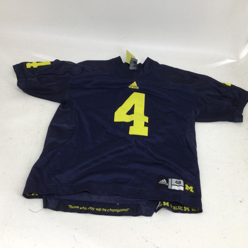 Vist Large View of Product Image Which is Used Adidas MICHIGAN 4 HARBAUGH MENS XL JERSEY S.S. Spirit Wear M Navy Blue XL