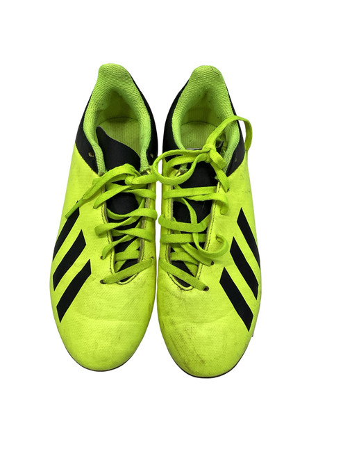 Vist Large View of Product Image Which is Used Adidas Soccer Cleats Neon Green Junior 03.5