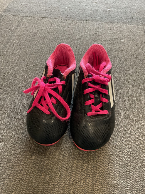 Vist Large View of Product Image Which is Used Adidas Soccer Cleats Black And Pink Youth 10.0