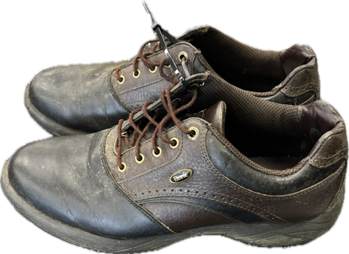 Vist Large View of Product Image Which is Used Etonic Mens Golf Shoes Brown Senior 9.5