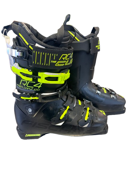 Vist Large View of Product Image Which is Used Fisher RC4 THE CURV Mens DH Ski Boot Black And Neon Green 275 MP - M09.5 - W10.5